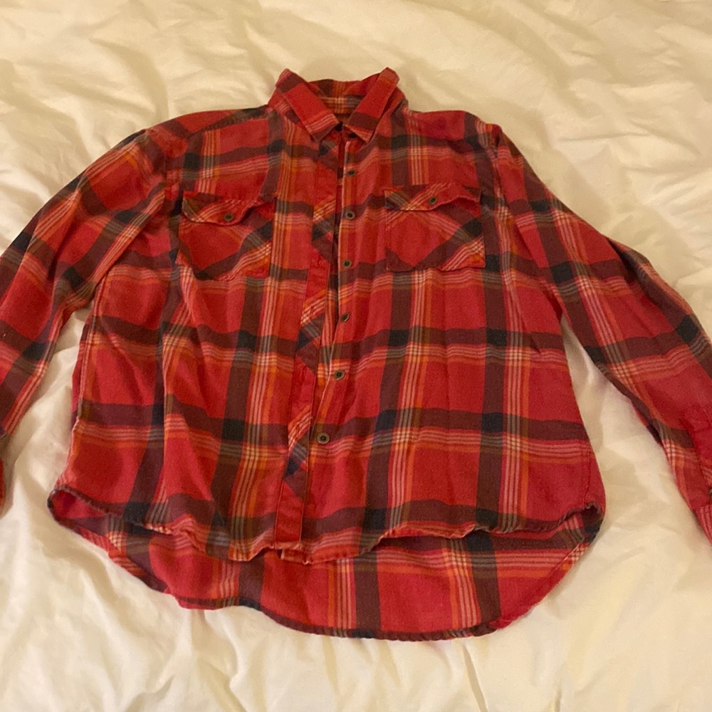 Red lightweight large flannel